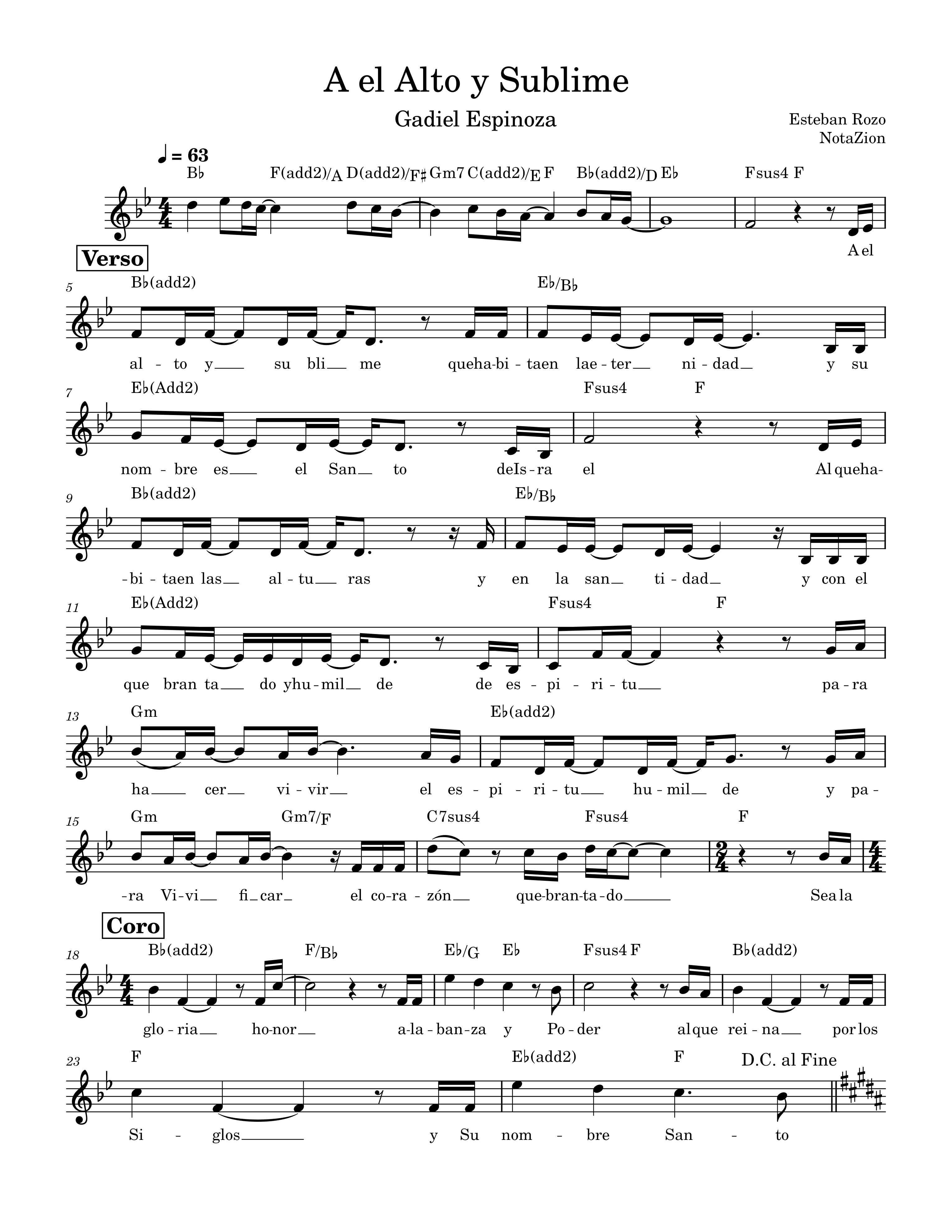 A el alto y sublime - Gadiel Espinoza